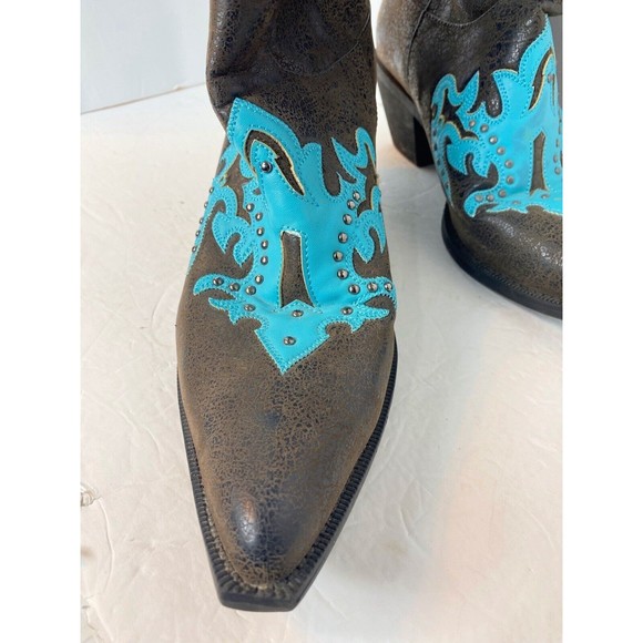 Passions Woman Turquoise Colt Boots Size 10 - Picture 4 of 16